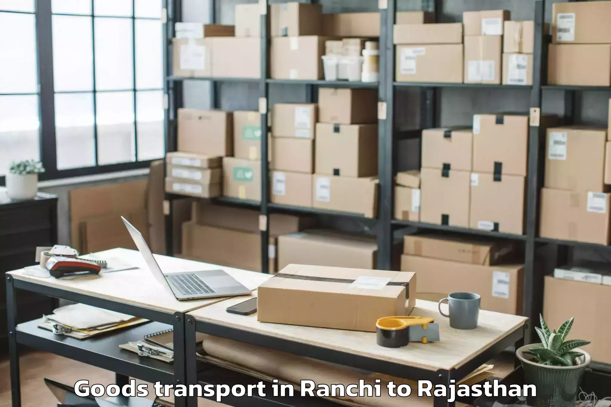 Affordable Ranchi to Opjs University Churu Goods Transport